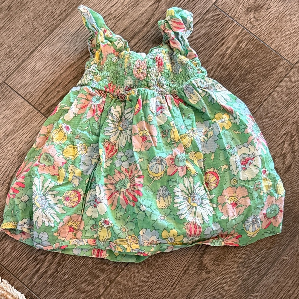 Gap Baby Girl Green‎ Floral Summer Sundress 2